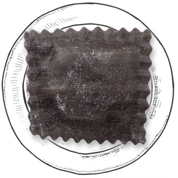 Black Ravioli with Salmon - Pasta & Company 
250g x 8 or 1kg x 4  Image